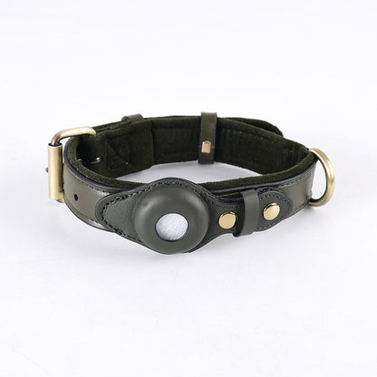 Collar para perros AirTag de cuero genuino premium, impermeable y exclusivo
