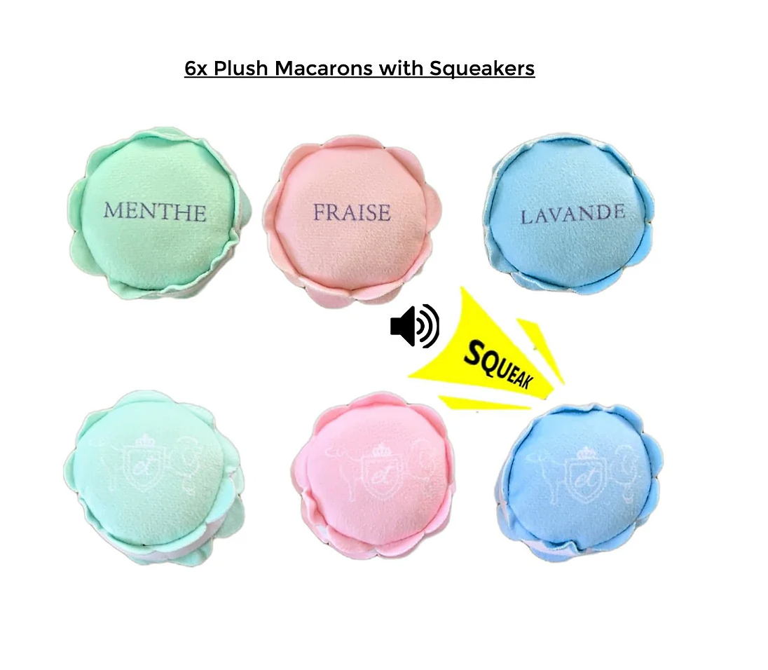 Juguetes grandes de peluche macarrones con sonido para perros