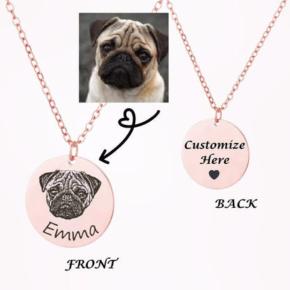 Collar de lujo con retrato de perro personalizado de doble cara