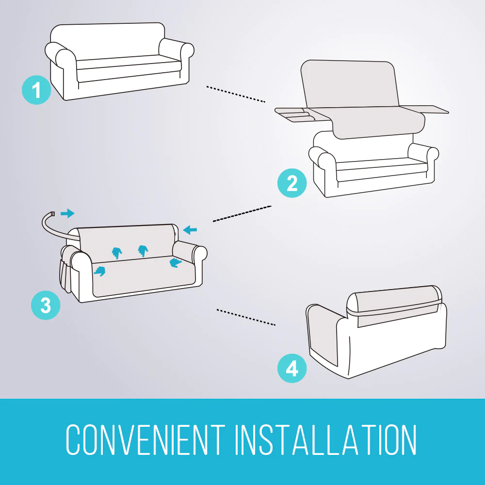 防滑防水沙发套 - 必备绗缝家具保护套