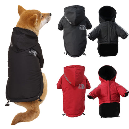 Chaqueta impermeable reflectante con capucha y antiansiedad Pupreme X Dog Face