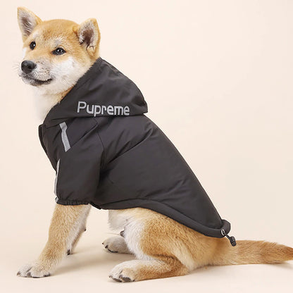Chaqueta impermeable reflectante con capucha y antiansiedad Pupreme X Dog Face
