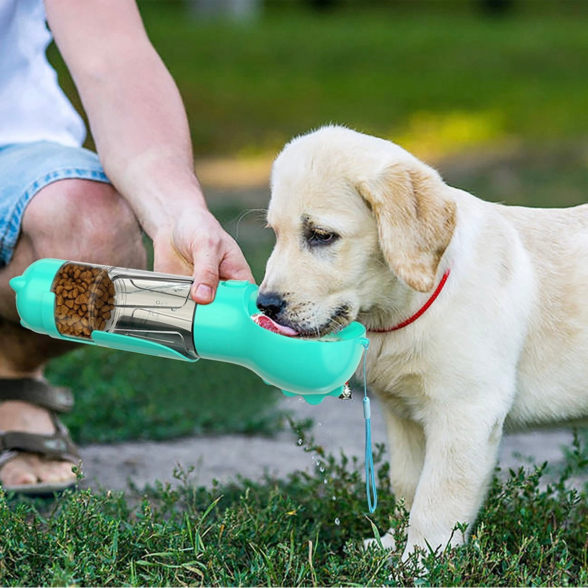 Botella de agua de viaje legendaria 5 en 1 para perros