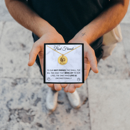 Collar de lujo con retrato de perro personalizado de doble cara