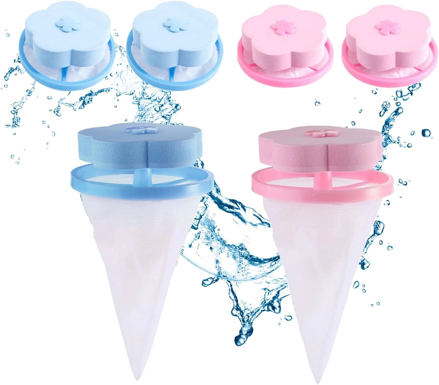 4-Pack Reusable Laundry Pet Hair Catchers