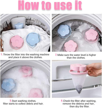 4-Pack Reusable Laundry Pet Hair Catchers