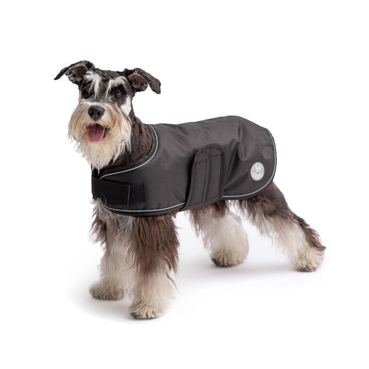 Chaqueta tipo manta negra para perro