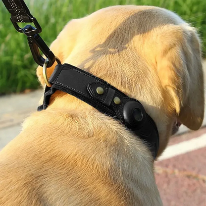 Collar para perros AirTag de cuero genuino premium, impermeable y exclusivo
