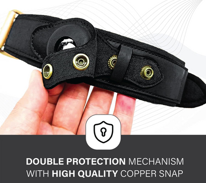Collar para perros AirTag de cuero genuino premium, impermeable y exclusivo