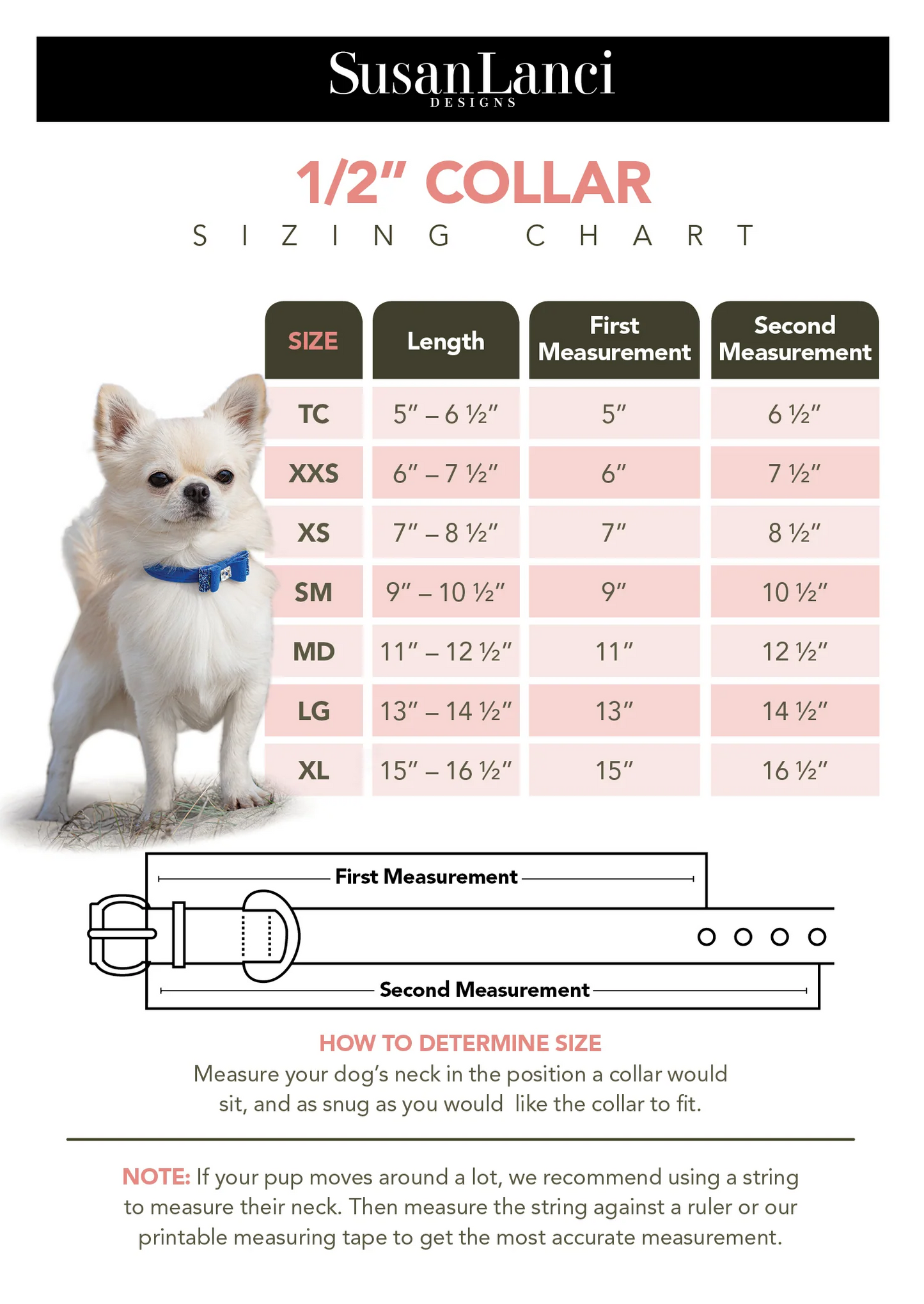 Susan Lanci Designs Puppy Pink Glitzerati Nouveau Bow 3 Row Giltmore Collar