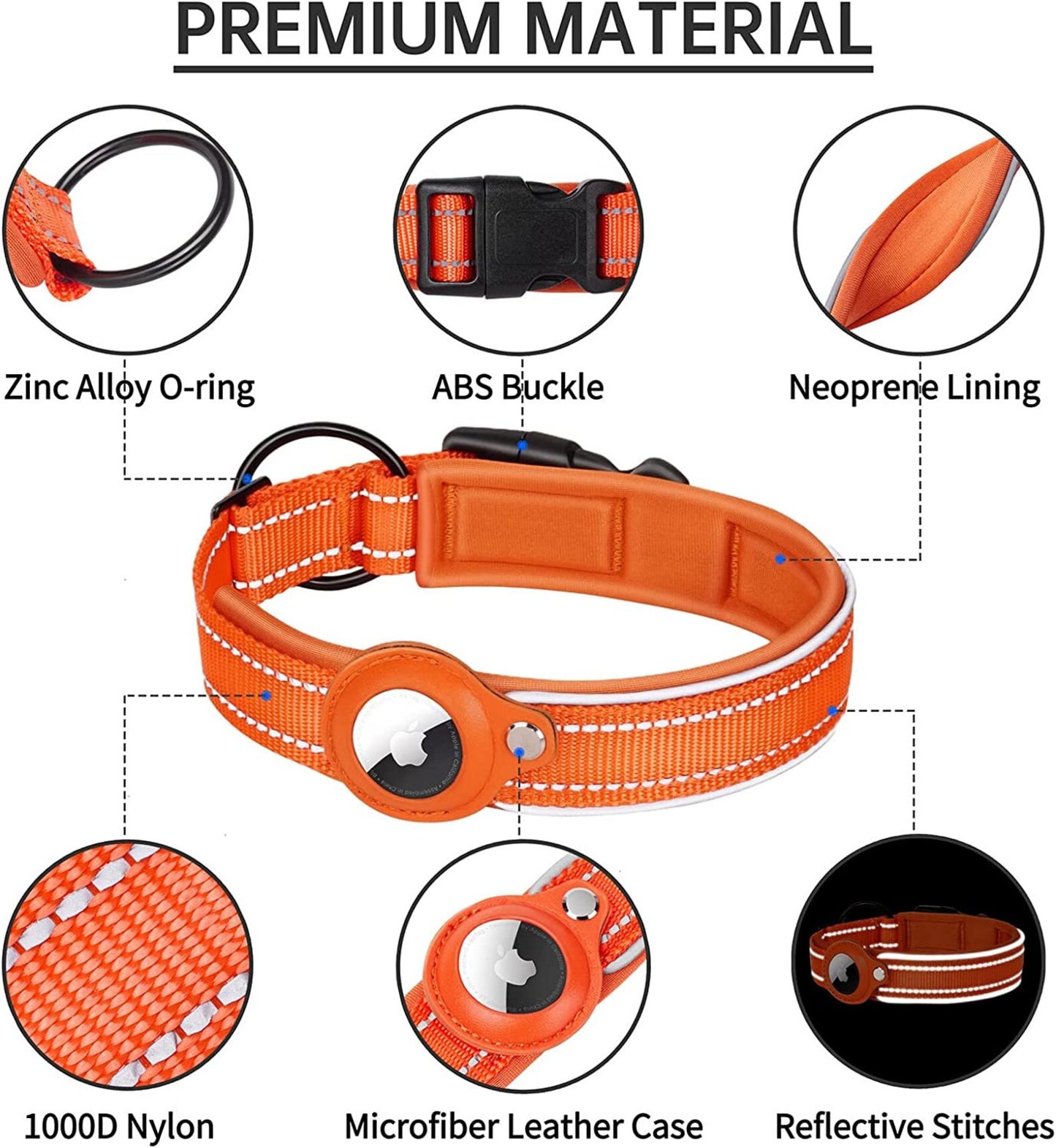 2-In-1 AirTag Anti-Lost Device & Waterproof Dog Collar