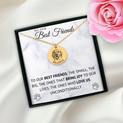 Collar de lujo con retrato de perro personalizado de doble cara