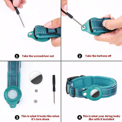 2-In-1 AirTag Anti-Lost Device & Waterproof Dog Collar